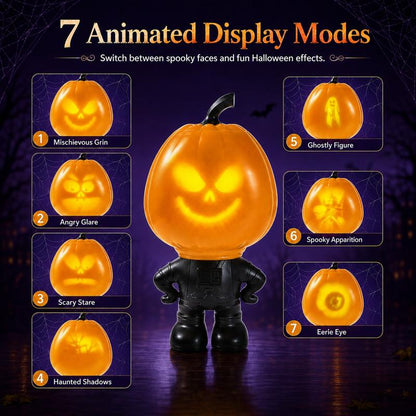 Haunt & Hollow Grinning Jack Talking Pumpkin Lamp