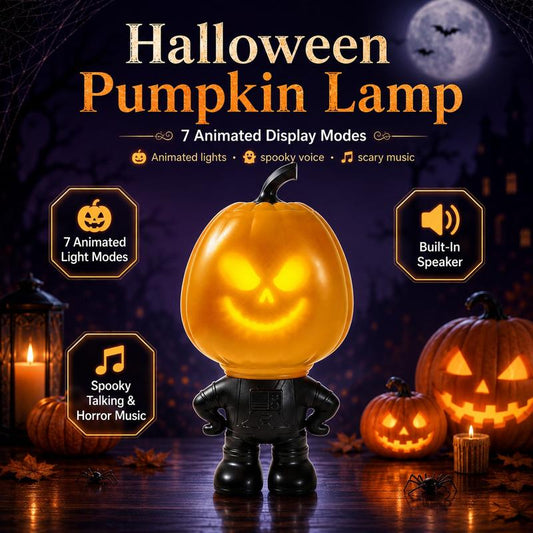 Haunt & Hollow Grinning Jack Talking Pumpkin Lamp
